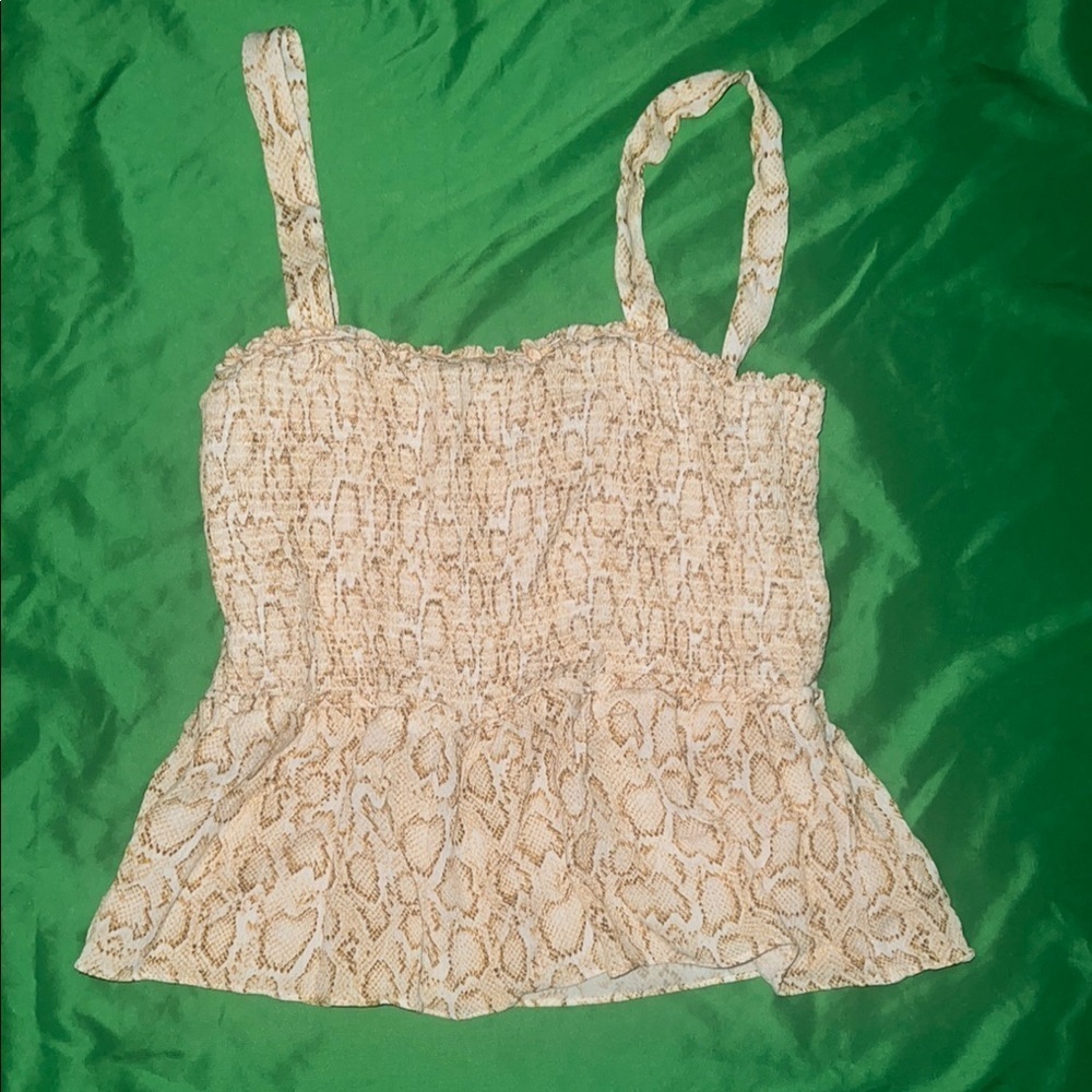 Tart Women's Snake Print Peplum Top size XS